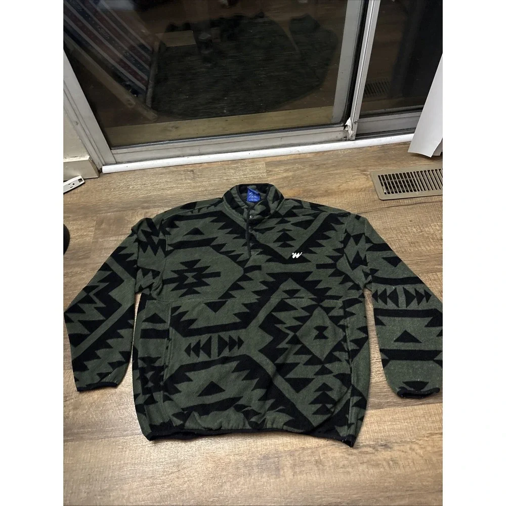 Without Walls Printed Mock Snap Polar Synchilla Fleece Urban Outfitters XL Aztec